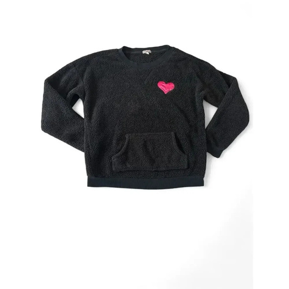 Insomniax Women's Black Plush Fuzzy Long Sleeve Pull Over Sweater Size M - Picture 1 of 6